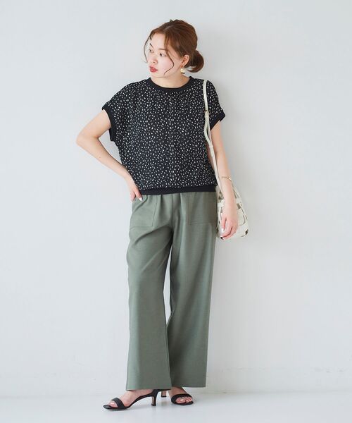 le.coeur blanc（ルクールブラン）の「ジオメトリックプリントリブブラウス（シャツ/ブラウス・レディース・ベージュ系その他2/ブラック系その他・38）」の16枚目の写真