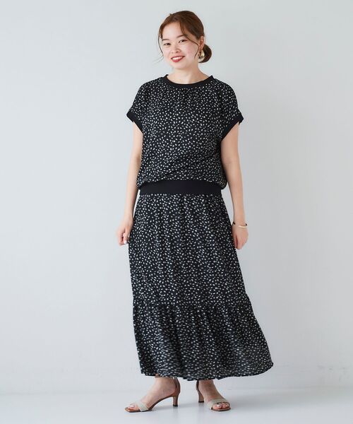 le.coeur blanc（ルクールブラン）の「ジオメトリックプリントリブブラウス（シャツ/ブラウス・レディース・ベージュ系その他2/ブラック系その他・38）」の17枚目の写真