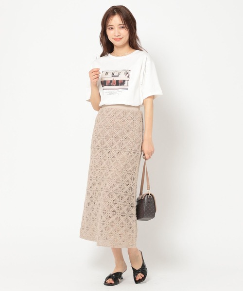 mysty woman(ミスティウーマン)の「モチーフシシュウスカート 275424(スカート・レディース・ブラック/ベージュ/アイボリー・FREE)」の13枚目の写真