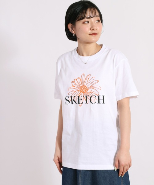 cepo(セポ)の「フラワーグラフィックTee(Tシャツ/カットソー・レディース・ブラック/ホワイト系その他/オフホワイト/ホワイト×グリーン・M)」の6枚目の写真