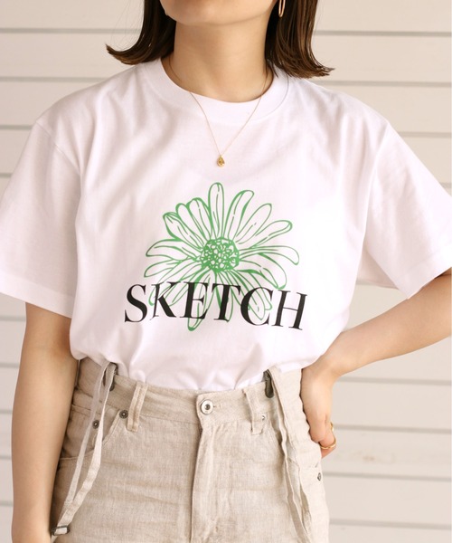 cepo(セポ)の「フラワーグラフィックTee(Tシャツ/カットソー・レディース・ブラック/ホワイト系その他/オフホワイト/ホワイト×グリーン・M)」の14枚目の写真