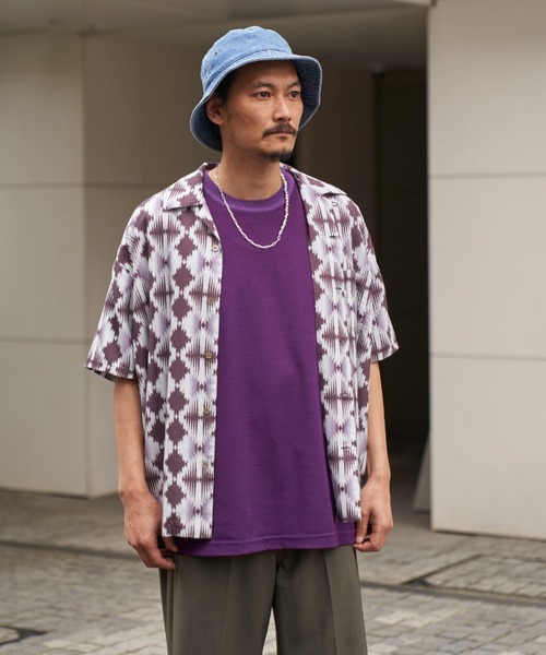 Iroquois（イロコイ）の「MOONTOP TUCK STITCH T（Tシャツ/カットソー・メンズ・ブラック/パープル/ブラウン/グリーン・1/2/3）」の6枚目の写真