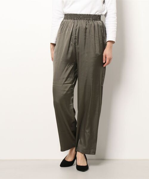 Samansa Mos2 blue（サマンサモスモスブルー）の「サテンストレートパンツ（その他パンツ・レディース・オレンジ/ライトベージュ/チャコール・ﾌﾘ-）」の6枚目の写真