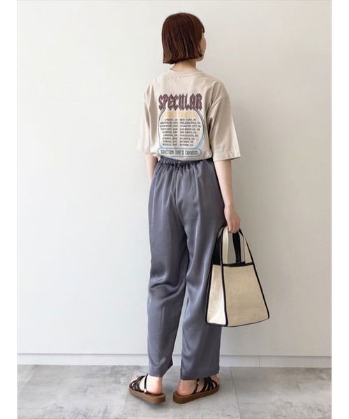 Samansa Mos2 blue（サマンサモスモスブルー）の「サテンストレートパンツ（その他パンツ・レディース・オレンジ/ライトベージュ/チャコール・ﾌﾘ-）」の7枚目の写真