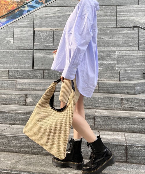 yuue' ( wear )（ユーイ）の「トライアングルストローバッグ（ハンドバッグ・レディース・ベージュ/ライトブラウン/ブラック・FREE）」の3枚目の写真