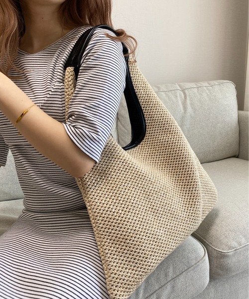 yuue' ( wear )（ユーイ）の「トライアングルストローバッグ（ハンドバッグ・レディース・ベージュ/ライトブラウン/ブラック・FREE）」の10枚目の写真