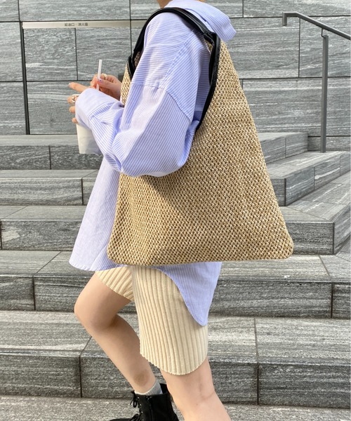 yuue' ( wear )（ユーイ）の「トライアングルストローバッグ（ハンドバッグ・レディース・ベージュ/ライトブラウン/ブラック・FREE）」の11枚目の写真
