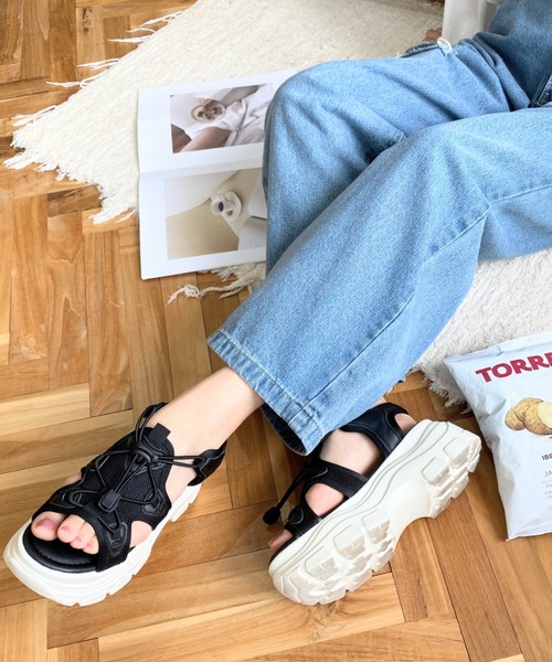 厚底スニーカーソールスポーツサンダル