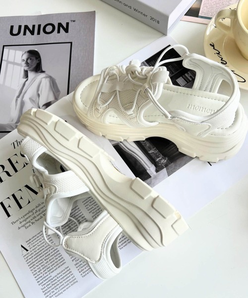 moment+（モーメントプラス）の「【累計販売数1万足突破！】厚底スニーカーソール スポーツサンダル（サンダル・レディース・ブラック/アイボリー/ブラック系その他/ベージュ・LL/S/M/L）」の22枚目の写真