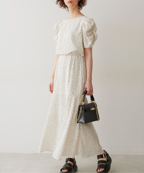 FREE'S MART（フリーズマート）の「【Sシリーズ対応】◇ボリュームスリーブ柄ワンピース（ワンピース・レディース・ホワイト系その他/グリーン系その他/ブラック系その他/ベージュ・SMALL/MEDIUM/X-SMALL）」の11枚目の写真