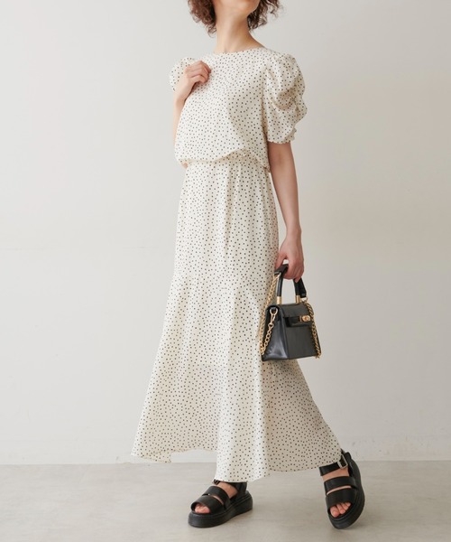 FREE'S MART（フリーズマート）の「【Sシリーズ対応】◇ボリュームスリーブ柄ワンピース（ワンピース・レディース・ホワイト系その他/グリーン系その他/ブラック系その他/ベージュ・SMALL/MEDIUM/X-SMALL）」の10枚目の写真