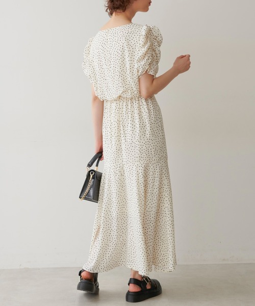 FREE'S MART（フリーズマート）の「【Sシリーズ対応】◇ボリュームスリーブ柄ワンピース（ワンピース・レディース・ホワイト系その他/グリーン系その他/ブラック系その他/ベージュ・SMALL/MEDIUM/X-SMALL）」の6枚目の写真