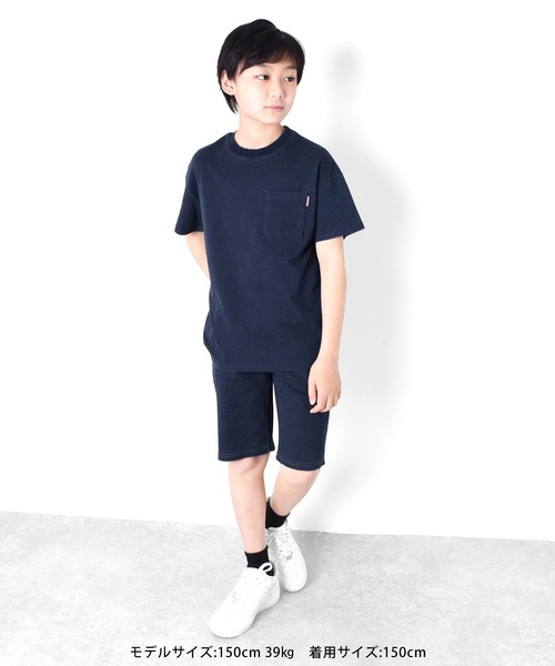 GLAZOS(グラソス)の「カットデニム・ハーフパンツ【セットアップ対応】(デニムパンツ・キッズ・ブルー/ライトブルー・140cm/160cm/150cm/170cm/130cm)」の7枚目の写真