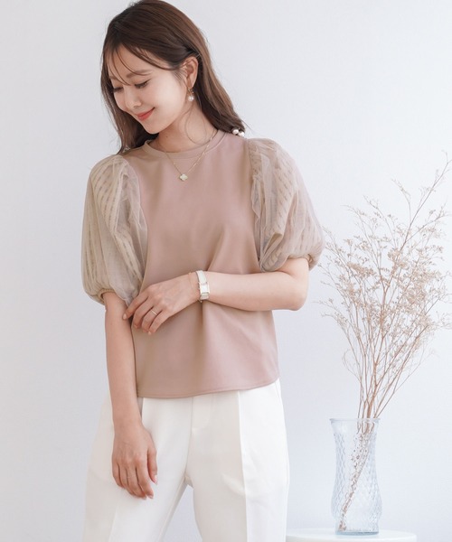 セール チェック チュール レイヤード パフスリーブ カットソー Le Reve Vaniller Tシャツ カットソー Le Reve Vaniller ル レーヴ ヴァニレ のファッション通販 Zozotown