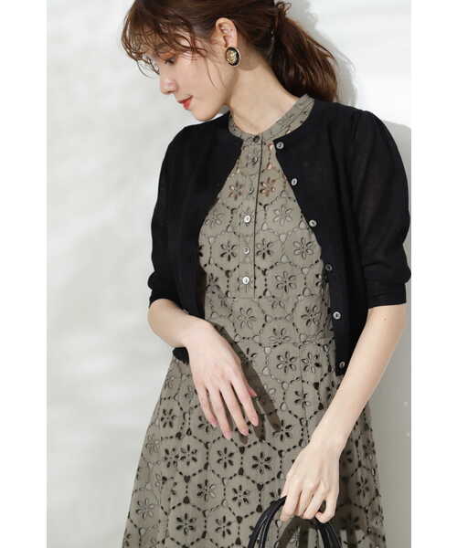 JILL STUART（ジルスチュアート）の「◆《Endy ROBE》シャンテルニット（カーディガン/ボレロ・レディース・ホワイト/ブラック/ブルー・FREE）」の5枚目の写真