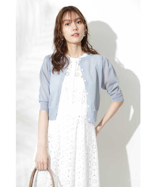 JILL STUART（ジルスチュアート）の「◆《Endy ROBE》シャンテルニット（カーディガン/ボレロ・レディース・ホワイト/ブラック/ブルー・FREE）」の16枚目の写真