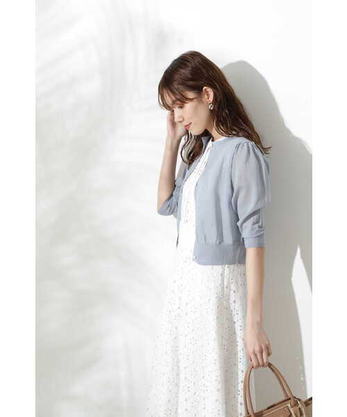 JILL STUART（ジルスチュアート）の「◆《Endy ROBE》シャンテルニット（カーディガン/ボレロ・レディース・ホワイト/ブラック/ブルー・FREE）」の19枚目の写真