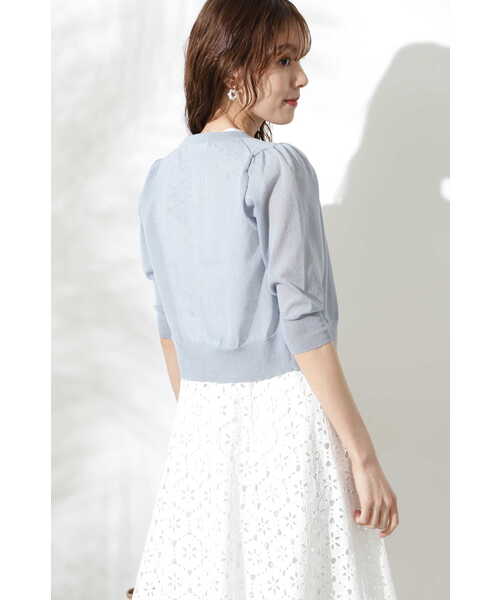 JILL STUART（ジルスチュアート）の「◆《Endy ROBE》シャンテルニット（カーディガン/ボレロ・レディース・ホワイト/ブラック/ブルー・FREE）」の20枚目の写真