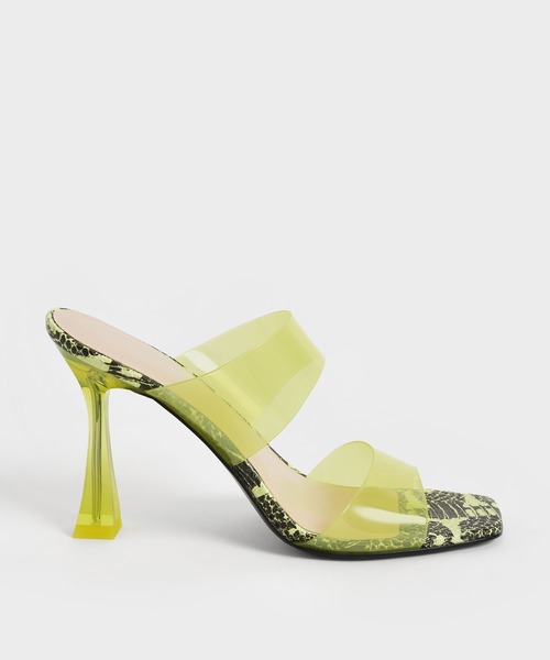 CHARLES & KEITH(チャールズ & キース)の「シースルー ヒールミュール / See-Through Heeled Mules(サンダル・レディース・イエロー系その他3/ブラック系その他4/オレンジ・24.5cm/23cm/23.5cm/25cm/22.5cm/25.5cm)」の2枚目の写真