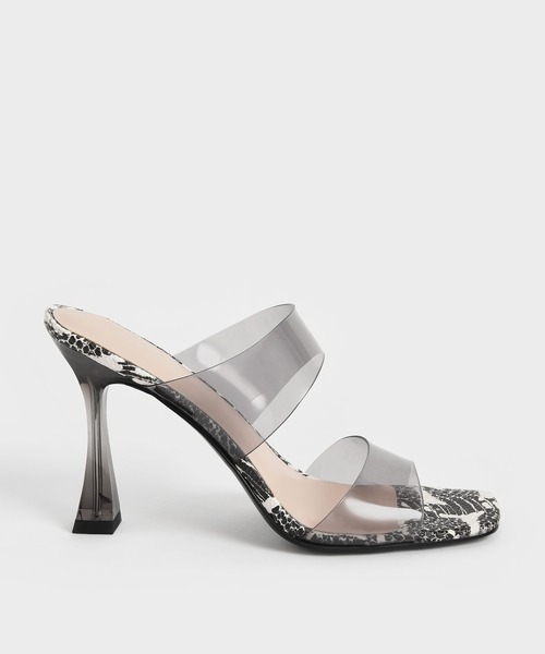 CHARLES & KEITH(チャールズ & キース)の「シースルー ヒールミュール / See-Through Heeled Mules(サンダル・レディース・イエロー系その他3/ブラック系その他4/オレンジ・24.5cm/23cm/23.5cm/25cm/22.5cm/25.5cm)」の4枚目の写真
