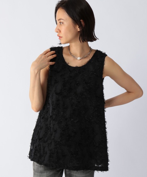 BARNYARDSTORM（バンヤードストーム）の「BARNYARDSTORM / ペイズリーフェザータンク（Tシャツ/カットソー・レディース・ホワイト/ブラック・0/1）」の5枚目の写真