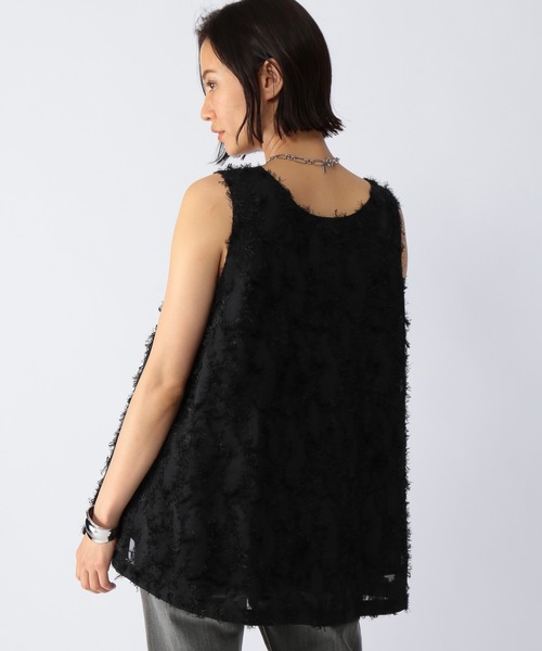 BARNYARDSTORM（バンヤードストーム）の「BARNYARDSTORM / ペイズリーフェザータンク（Tシャツ/カットソー・レディース・ホワイト/ブラック・0/1）」の6枚目の写真