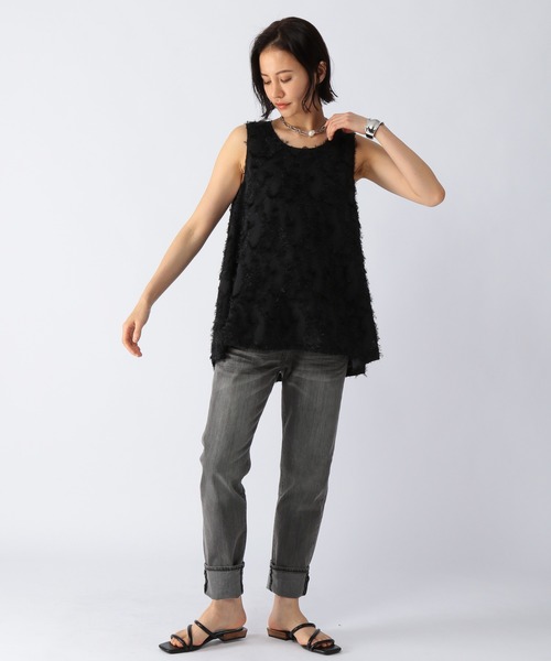 BARNYARDSTORM（バンヤードストーム）の「BARNYARDSTORM / ペイズリーフェザータンク（Tシャツ/カットソー・レディース・ホワイト/ブラック・0/1）」の9枚目の写真