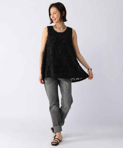 BARNYARDSTORM（バンヤードストーム）の「BARNYARDSTORM / ペイズリーフェザータンク（Tシャツ/カットソー・レディース・ホワイト/ブラック・0/1）」の10枚目の写真