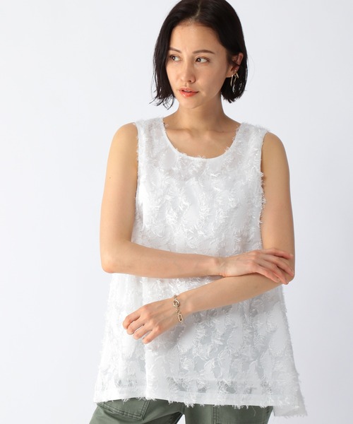 BARNYARDSTORM（バンヤードストーム）の「BARNYARDSTORM / ペイズリーフェザータンク（Tシャツ/カットソー・レディース・ホワイト/ブラック・0/1）」の11枚目の写真