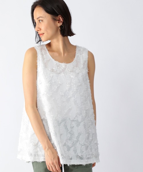 BARNYARDSTORM（バンヤードストーム）の「BARNYARDSTORM / ペイズリーフェザータンク（Tシャツ/カットソー・レディース・ホワイト/ブラック・0/1）」の12枚目の写真