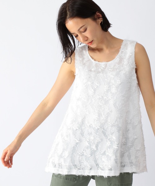 BARNYARDSTORM（バンヤードストーム）の「BARNYARDSTORM / ペイズリーフェザータンク（Tシャツ/カットソー・レディース・ホワイト/ブラック・0/1）」の13枚目の写真