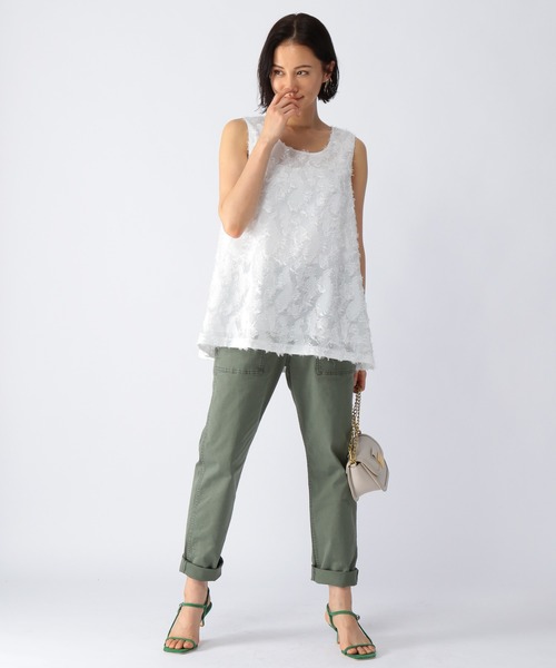 BARNYARDSTORM（バンヤードストーム）の「BARNYARDSTORM / ペイズリーフェザータンク（Tシャツ/カットソー・レディース・ホワイト/ブラック・0/1）」の15枚目の写真