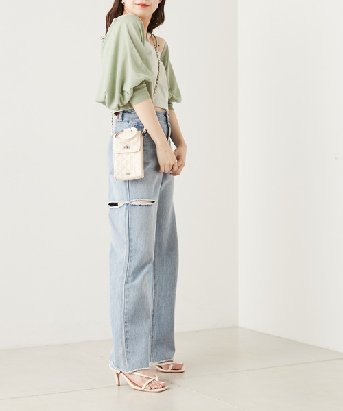 Chico（チコ）の「チェーンショルダーキルティングスマホケース（ショルダーバッグ・レディース・ホワイト/ブラック/ピンク・FREE）」の6枚目の写真