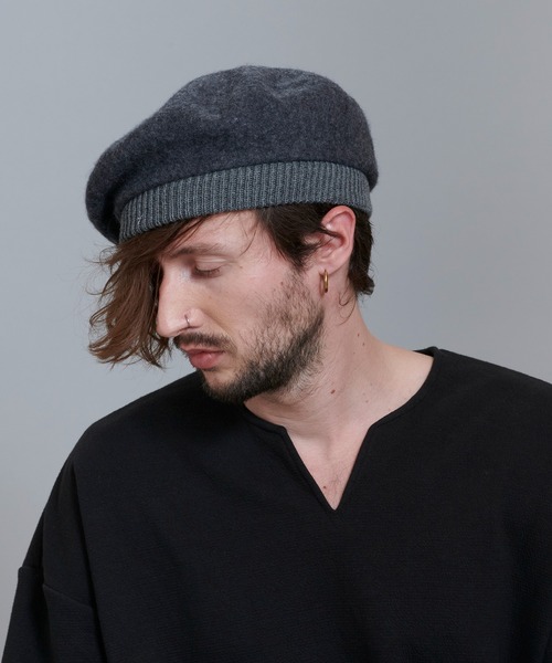NO ID.（ノーアイディ）の「ウールリブベレー（ハンチング/ベレー帽・メンズ・ブラック/キャメル/グレー・ONE SIZE）」の9枚目の写真