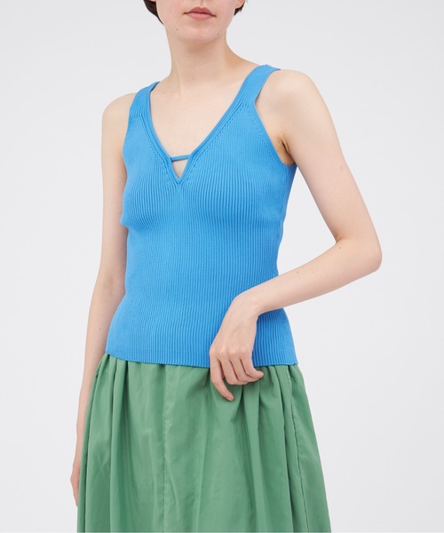 TAN（タン）の「TAN-UV/NECK CAMI（キャミソール・レディース・ライトブルー/ネイビー/ライトグリーン・FREE）」の2枚目の写真