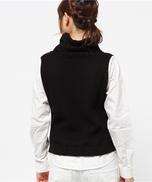 OUTLET（アウトレット）の「【who's who Chico】オフタートル重ネ着TOPS（ニット/セーター・レディース・ブラック/カーキ・FREE）」の5枚目の写真