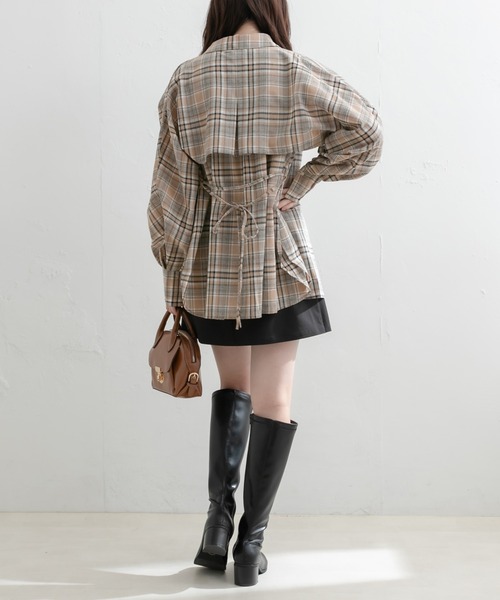 OLIVE des OLIVE（オリーブデオリーブ）の「3ウェイシャツ（シャツ/ブラウス・レディース・ベージュ/ネイビー/オレンジ・FREE）」の4枚目の写真