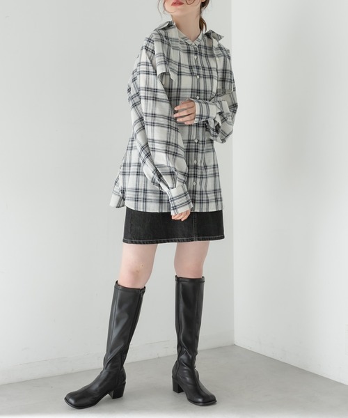 OLIVE des OLIVE（オリーブデオリーブ）の「3ウェイシャツ（シャツ/ブラウス・レディース・ベージュ/ネイビー/オレンジ・FREE）」の13枚目の写真