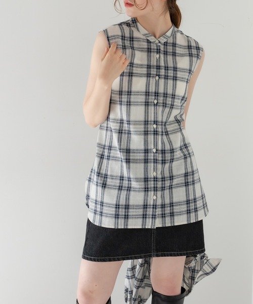 OLIVE des OLIVE（オリーブデオリーブ）の「3ウェイシャツ（シャツ/ブラウス・レディース・ベージュ/ネイビー/オレンジ・FREE）」の6枚目の写真