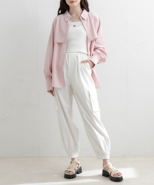 OLIVE des OLIVE（オリーブデオリーブ）の「3ウェイシャツ（シャツ/ブラウス・レディース・ベージュ/ネイビー/オレンジ・FREE）」の22枚目の写真