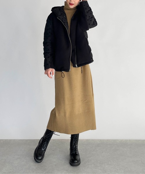 PICCIN(ピッチン)の「フロッキードットダウンジャケット(ダウンジャケット/コート・レディース・ブラック・S/M)」の7枚目の写真