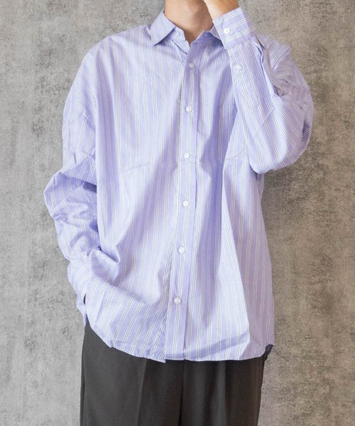 Ritzy（リッツィー）の「綿ブロード レギュラーカラーLSシャツ（シャツ/ブラウス・メンズ・ブラック/イエロー/サックスブルー/ホワイト/サックスブルー系/グレイッシュベージュ/ホワイト系その他/グリーン/ラベンダー/ブラック系その他/グリーン系その他・X-LARGE/MEDIUM/LARGE）」の10枚目の写真