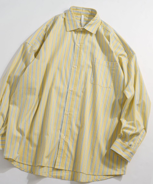 Ritzy（リッツィー）の「綿ブロード レギュラーカラーLSシャツ（シャツ/ブラウス・メンズ・ブラック/イエロー/サックスブルー/ホワイト/サックスブルー系/グレイッシュベージュ/ホワイト系その他/グリーン/ラベンダー/ブラック系その他/グリーン系その他・X-LARGE/MEDIUM/LARGE）」の11枚目の写真