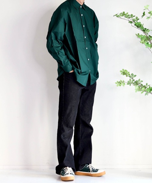 Ritzy（リッツィー）の「綿ブロード レギュラーカラーLSシャツ（シャツ/ブラウス・メンズ・ブラック/イエロー/サックスブルー/ホワイト/サックスブルー系/グレイッシュベージュ/ホワイト系その他/グリーン/ラベンダー/ブラック系その他/グリーン系その他・X-LARGE/MEDIUM/LARGE）」の13枚目の写真