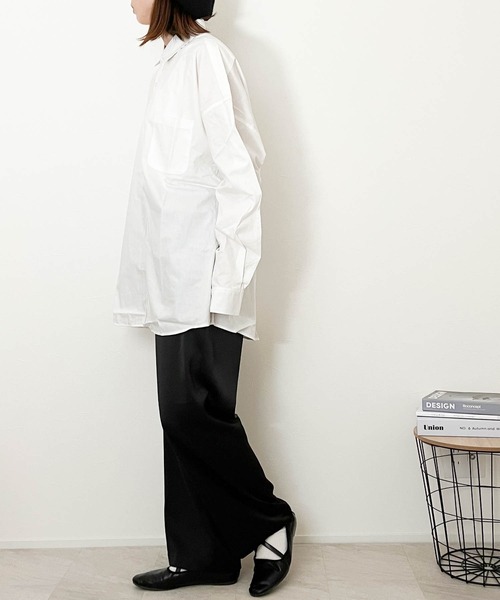 Ritzy（リッツィー）の「綿ブロード レギュラーカラーLSシャツ（シャツ/ブラウス・メンズ・ブラック/イエロー/サックスブルー/ホワイト/サックスブルー系/グレイッシュベージュ/ホワイト系その他/グリーン/ラベンダー/ブラック系その他/グリーン系その他・X-LARGE/MEDIUM/LARGE）」の18枚目の写真