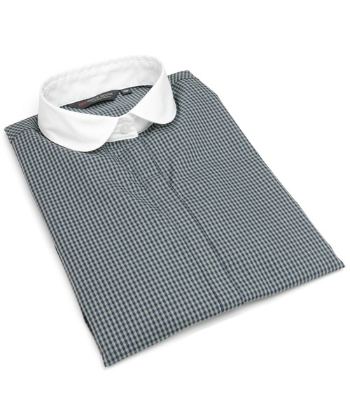 TOKYO SHIRTS(トウキョウシャツ)の「形態安定ノーアイロン ラウンド衿 長袖ビジネスワイシャツ(ビジネスシャツ・レディース・ダークネイビー・S/M/L/LL)」の7枚目の写真
