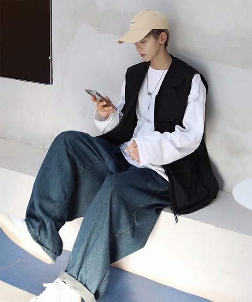 Anchor Smith（アンカー スミス）の「ビックポケット ルーズフィッシングベスト（ベスト・メンズ・ブラック/カーキ・FREE）」の6枚目の写真