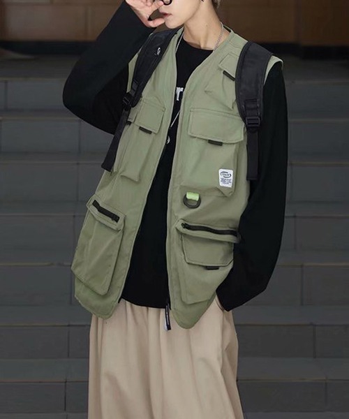 Anchor Smith（アンカー スミス）の「ビックポケット ルーズフィッシングベスト（ベスト・メンズ・ブラック/カーキ・FREE）」の14枚目の写真