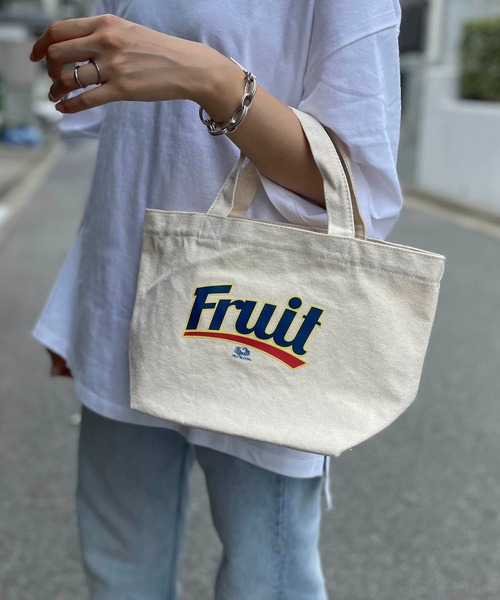 ONE DAY KMC (ワンデイケーエムシー)の「FRUIT OF THE LOOM/ FFGS SOUVENIR MINI TOTE BAG A / 70076200(トートバッグ・レディース・グリーン/マスタード/ネイビー/ブルー/パープル/ミント/レッド系その他・ONESIZE)」の4枚目の写真
