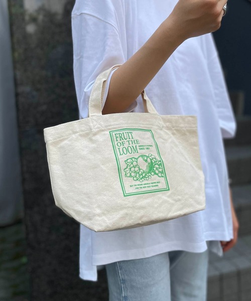 ONE DAY KMC (ワンデイケーエムシー)の「FRUIT OF THE LOOM/ FFGS SOUVENIR MINI TOTE BAG A / 70076200(トートバッグ・レディース・グリーン/マスタード/ネイビー/ブルー/パープル/ミント/レッド系その他・ONESIZE)」の2枚目の写真
